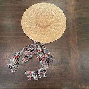 Lele sadoughi Straw Floppy Hat with Ribbon